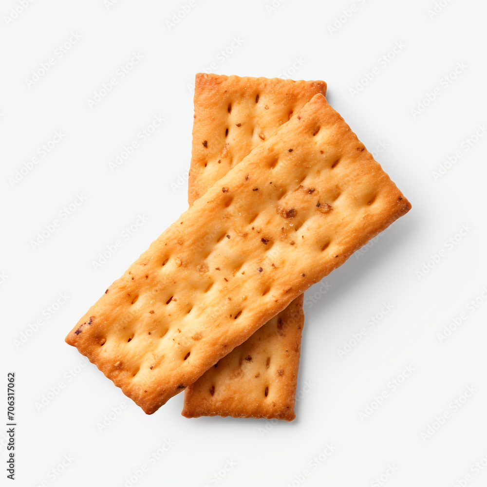 top view photography of a cracker isolated on a transparent background created with Generative Ai top view photography of a cracker isolated on a transparent background created with Generative Ai