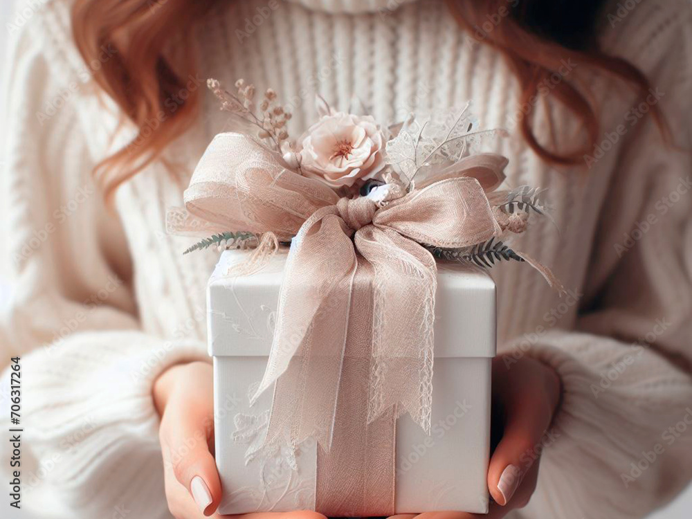 Gift box in hand Gift box in hand