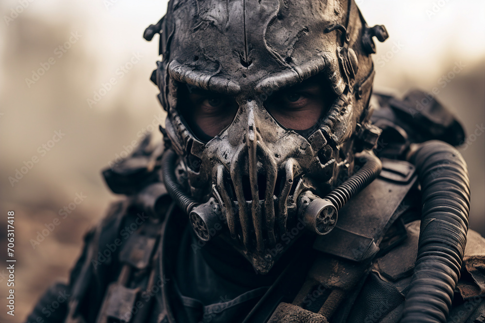 AI generated image of medieval knight in dark decorated armor