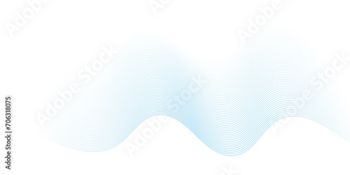 Fototapeta Naklejka Na Ścianę i Meble -  Abstract blend blue wave line science and technology futuristic blue waves curve lines banner background design. Vector illustration. Modern music, template abstract design flowing particles wave.