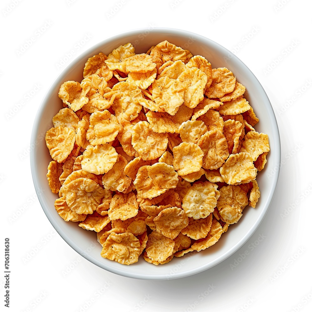Corn Flakes Isolated On White Background, White Background, Illustrations Images Corn Flakes Isolated On White Background, White Background, Illustrations Images