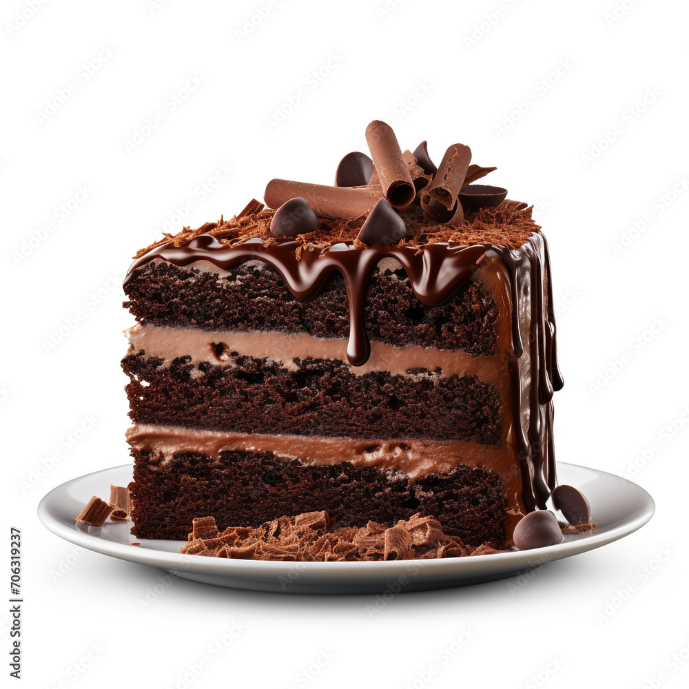 photography of a chocolate cake isolated on a transparent background created with Generative Ai photography of a chocolate cake isolated on a transparent background created with Generative Ai