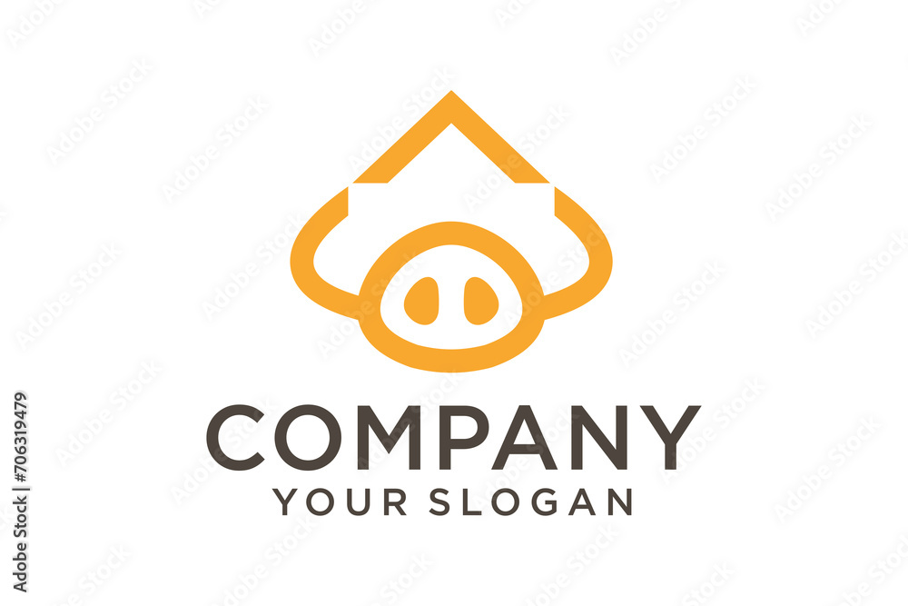 Pig head silhouette Pig head silhouette butcher shop logo vector illustration good for farm or restaurant badge Pig head silhouette Pig head silhouette butcher shop logo vector illustration good for farm or restaurant badge