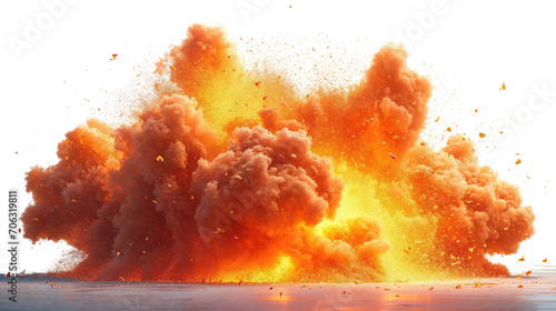 Explosion fire and flames isolated on white, transparent, PNG