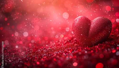 Banner with hearts and blur light on background. Concept of Valentine's Day, Love, Relationships, Romantic