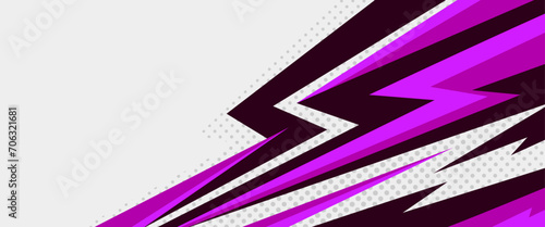 Abstract purple sports background with lightning geometric shapes