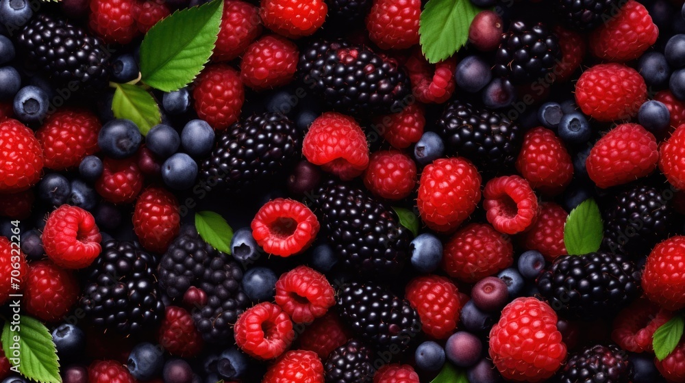 Raspberry, blueberry, forest berries seamless pattern. Berries background. Raspberry, blueberry, forest berries seamless pattern. Berries background.