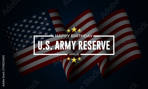 Happy Birthday US Army Reserve April 23 Background Vector Illustration
