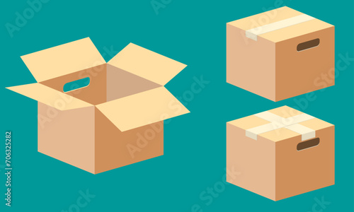Cardboard box with handles
