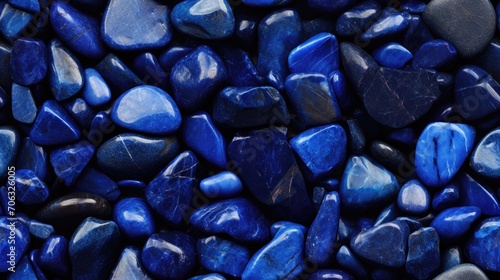 Lapis Lazuli gemstone seamless pattern. Repeated background of minerals. photo