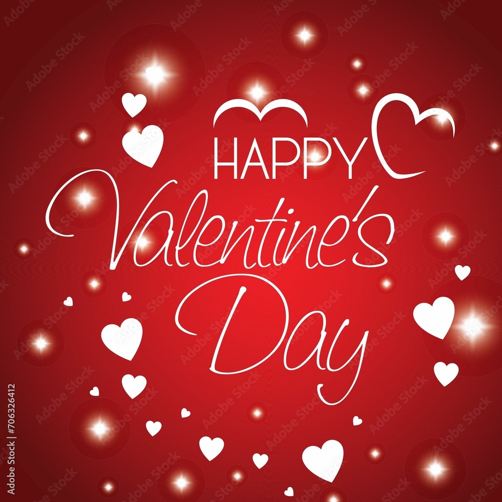 happy valentines day, red background and white heart with valentines day text, happy special day 14, 12 february.