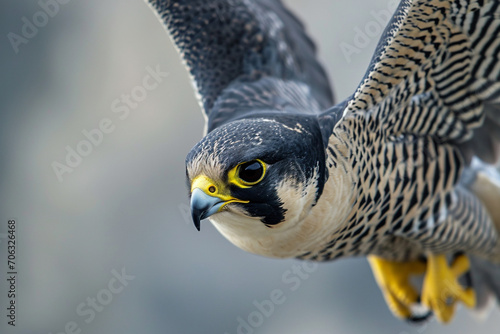 Peregrine Falcon Soaring Close Up Precision Flight Bird of Prey