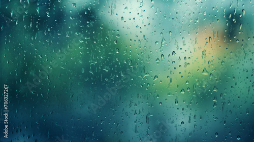Summer rain wet glass
