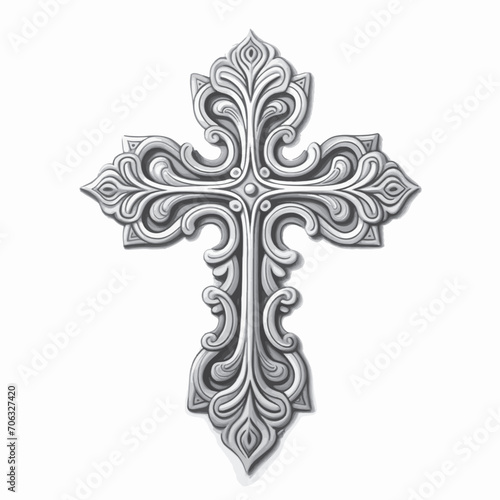 Black and white crucifix in Gothic style