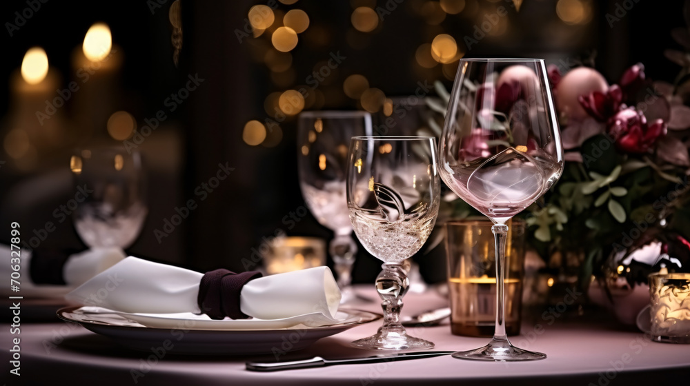 Table setting with glasses