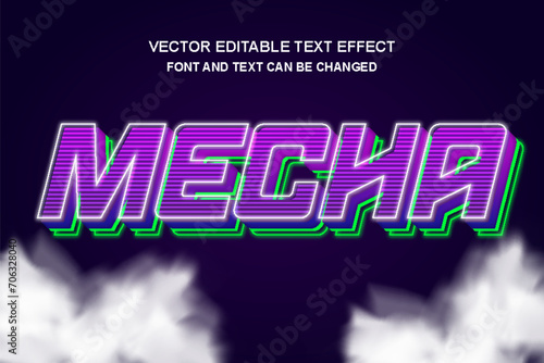 mecha robot machine typography editable text effect font style template design background