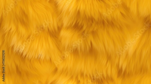 Yellow colored fake fur seamless pattern. Repeated background of fluffy texture.