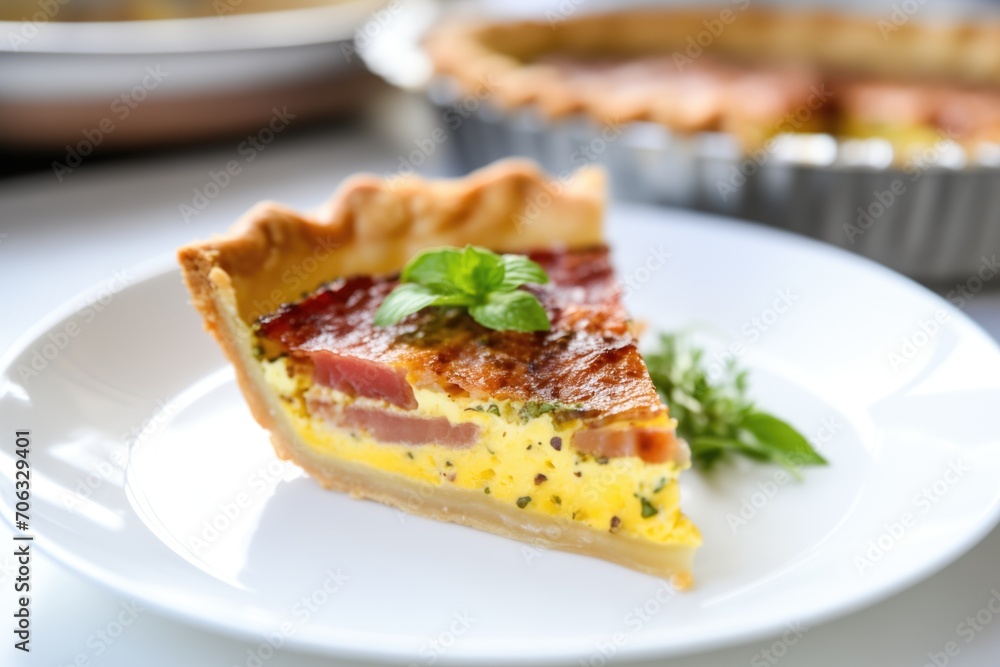 bacon and cheese quiche with a bite taken out bacon and cheese quiche with a bite taken out