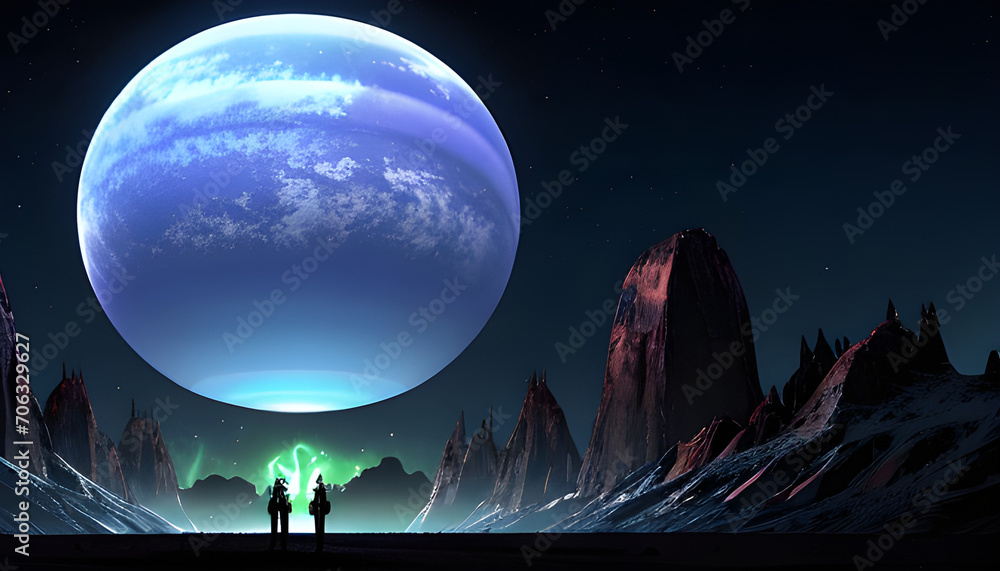 Fototapeta premium landscape with moon