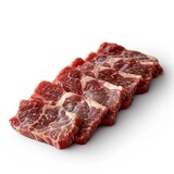 Rare Sliced Wagyu Beef Marbled Texture, White Background, Illustrations Images