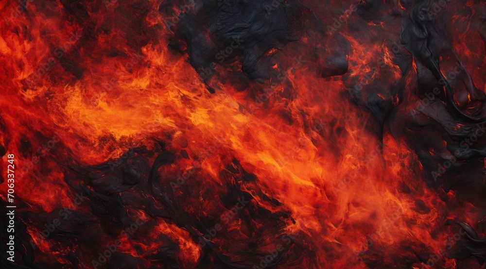 Illustration of hot volcanic rock with red magma flowing in the cracks Illustration of hot volcanic rock with red magma flowing in the cracks