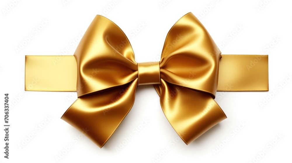 Elegant golden gift bow on white background. Luxury packaging. Elegant golden gift bow on white background. Luxury packaging.