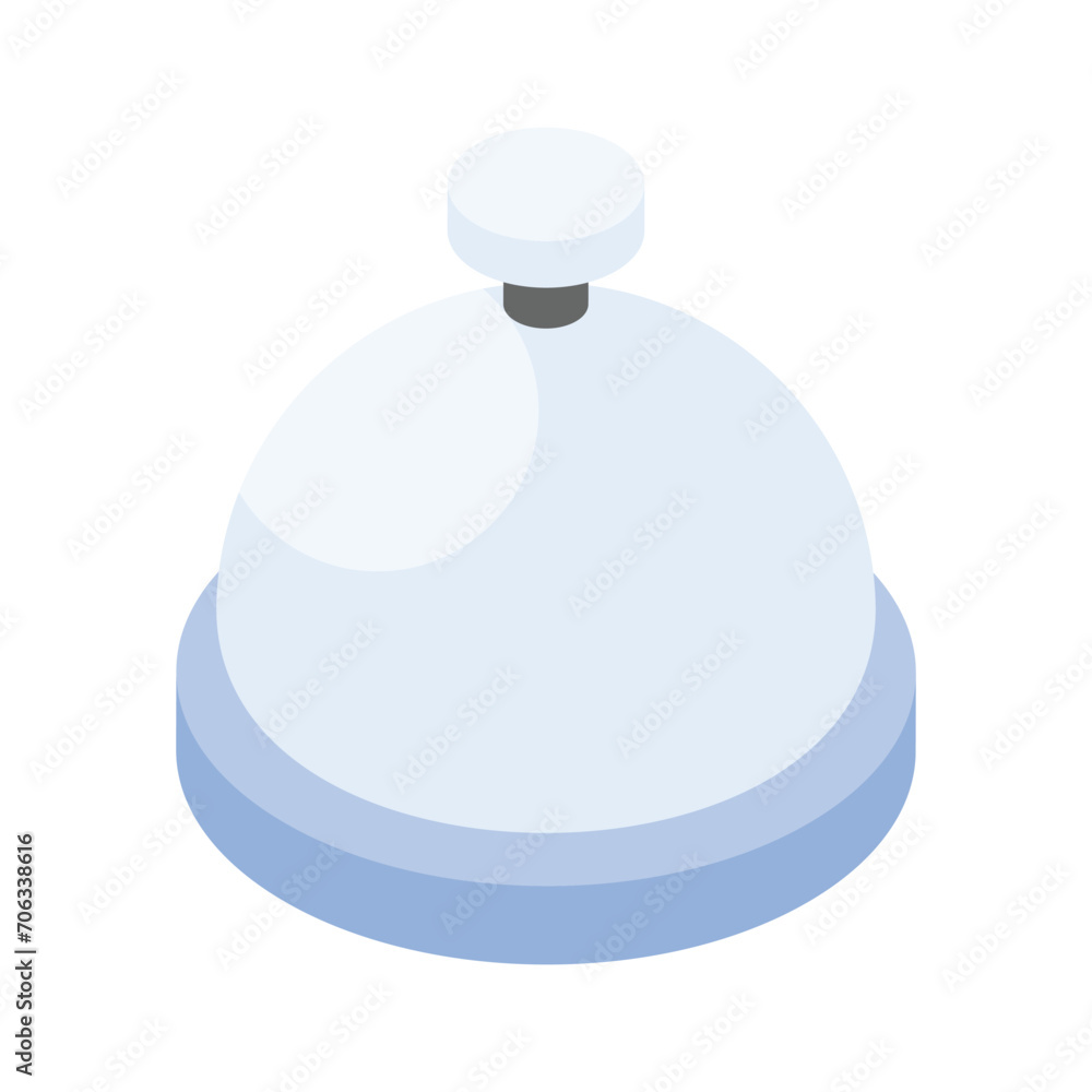 An isometric icon of food cloche in modern style, easy to use and download An isometric icon of food cloche in modern style, easy to use and download