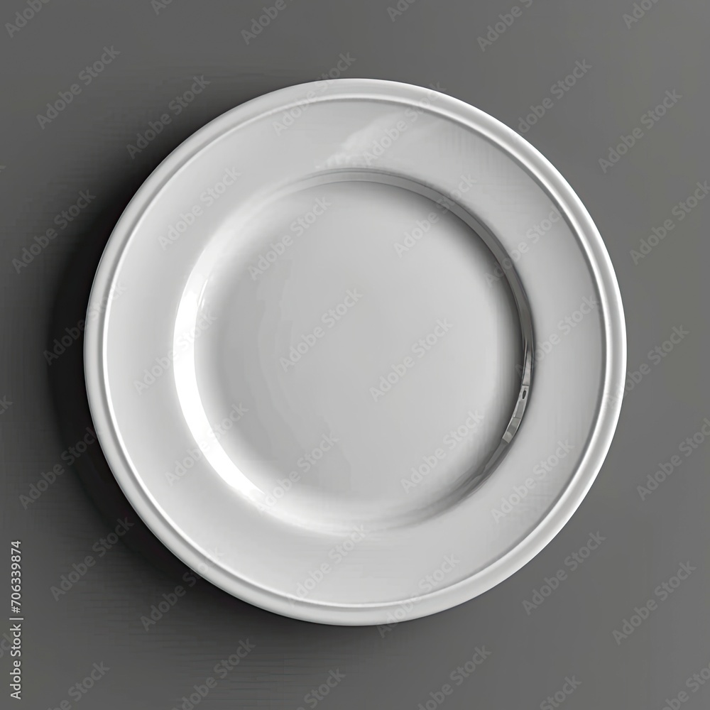 White Plate On Background, White Background, Illustrations Images White Plate On Background, White Background, Illustrations Images