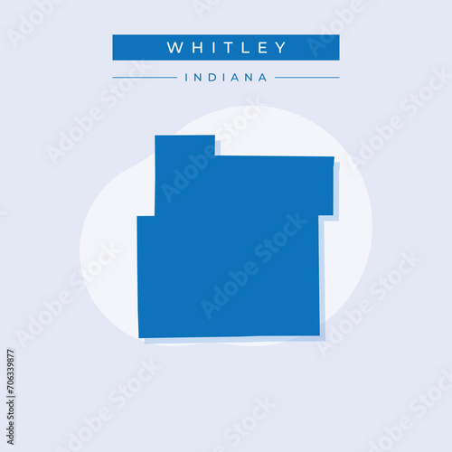 Vector illustration vector of Whitley map Indiana photo