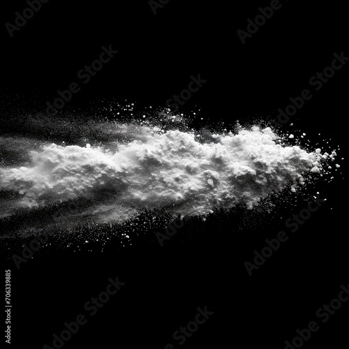 White Powder Isolated On Black Background, White Background, Illustrations Images