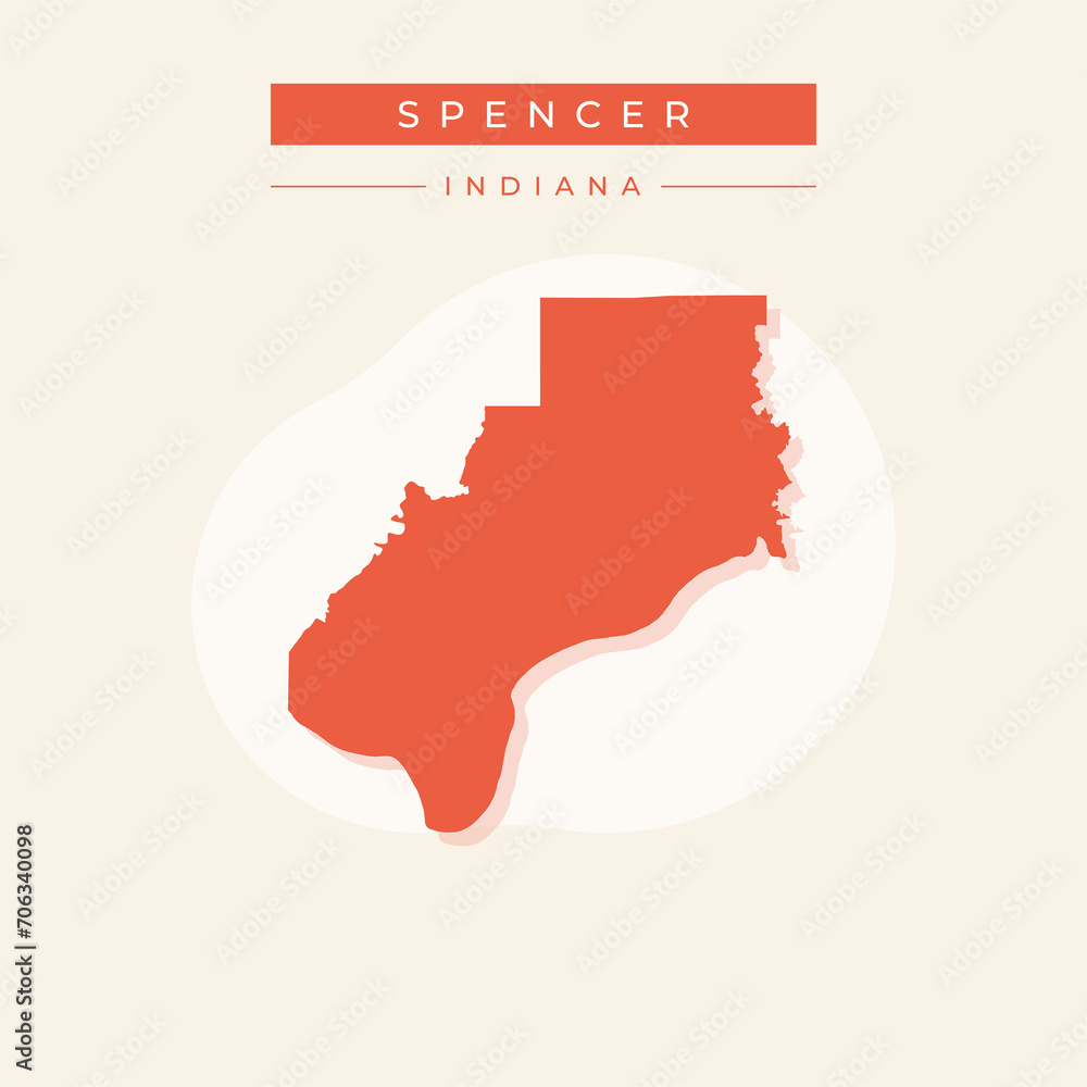 Vector illustration vector of Spencer map Indiana