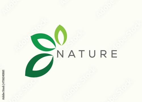 Green leaf logo design vector template. Nature Growth Leaf vector logo.