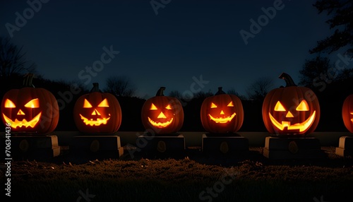 halloween pumpkin in the nightn, orange, autumn, holiday,  photo