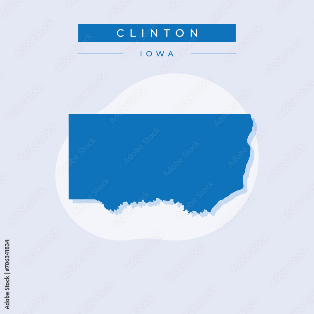 Fototapeta premium Vector illustration vector of Clinton map Iowa