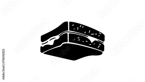 sandwich symbol, black isolated silhouette