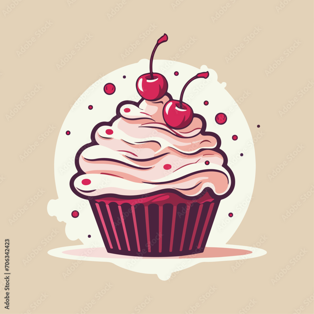 creamy cupcake logo vector design grapich illustration creamy cupcake logo vector design grapich illustration