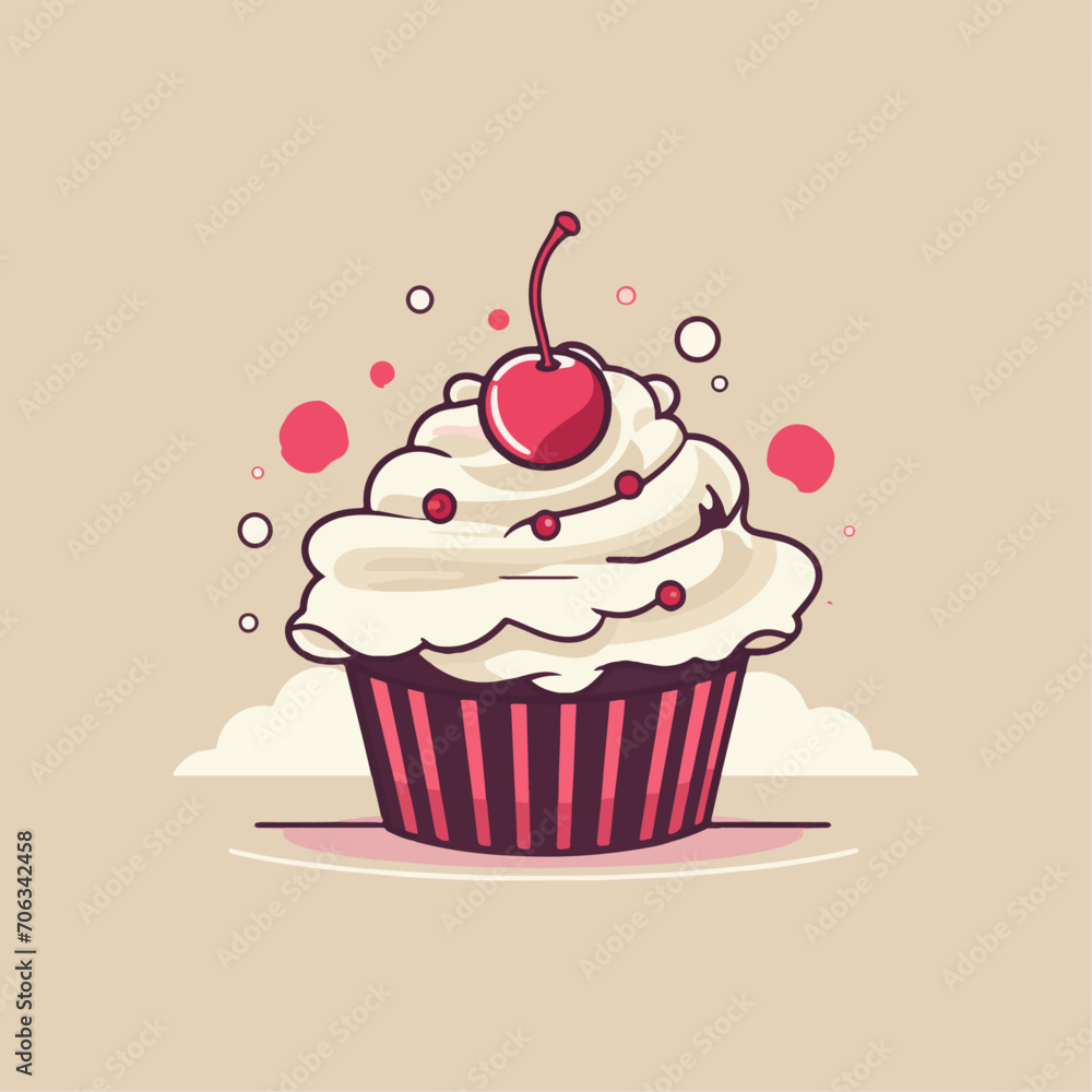 cupcake logo vector sign for shop, sticker, or any purpose with sweet color cupcake logo vector sign for shop, sticker, or any purpose with sweet color