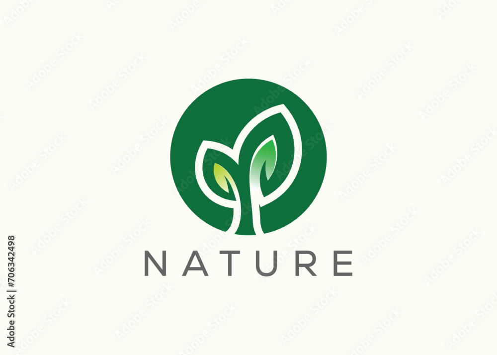 Green leaf logo design vector template. Nature Growth Leaf vector logo. Green leaf logo design vector template. Nature Growth Leaf vector logo.