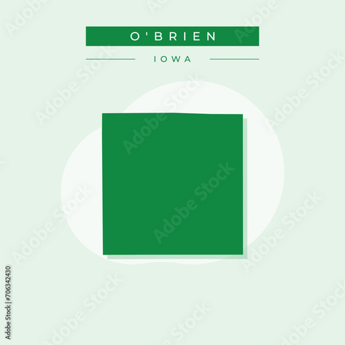 Schilderij op canvas Vector illustration vector of O'Brien map Iowa