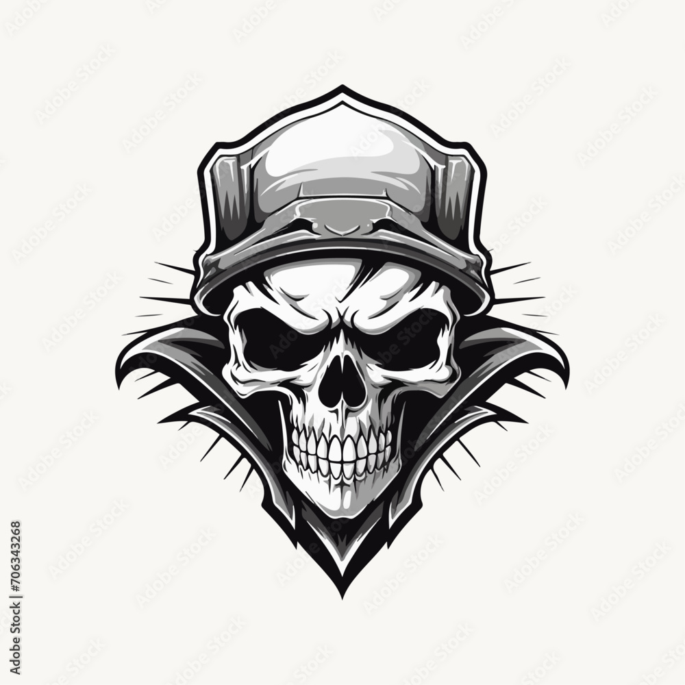 skull illustration vector emblem design grapich for t shirt sticker print or any purpose