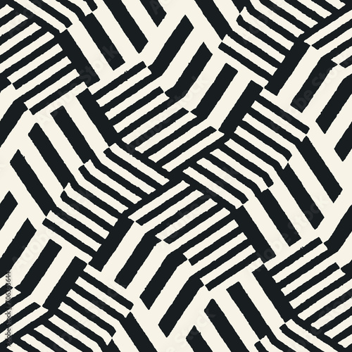 Monochrome Broken Striped Textured Pattern