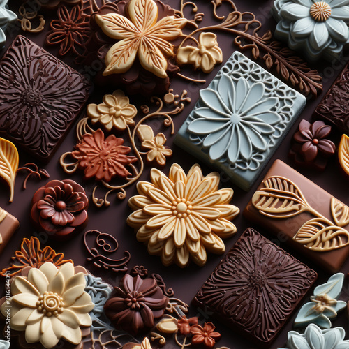 seamless pattern chocolate candies © siripimon2525