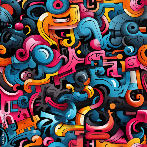 seamless pattern 2d graffiti