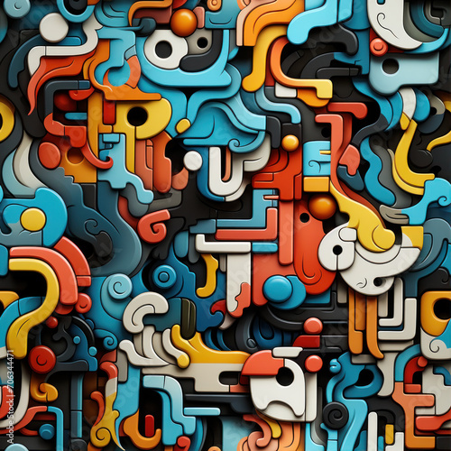 seamless pattern 2d graffiti