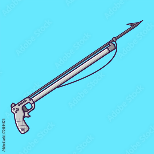 Speargun For Fish Illustration, Vector, Isolated Icon, Fisherman