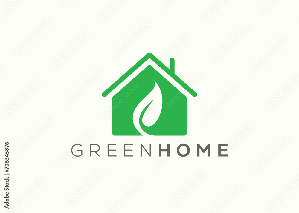 Home leaf logo design vector template. Nature home Leaf vector logo Home leaf logo design vector template. Nature home Leaf vector logo
