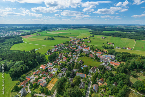 Die Gemeinde Kronburg in Oberschwaben im Luftbild