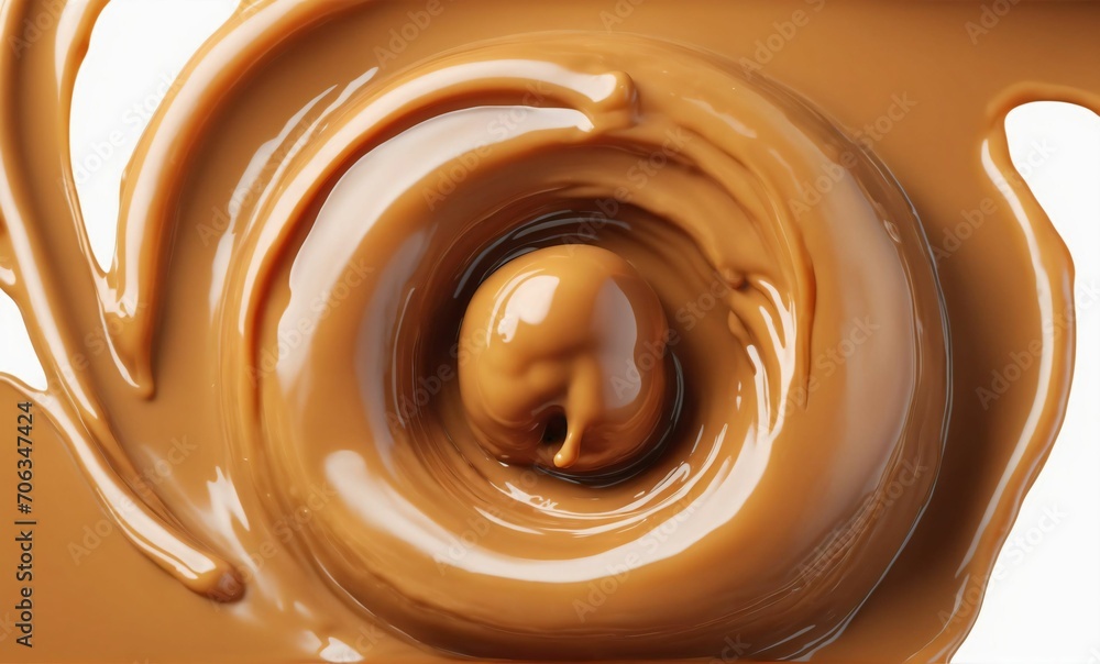 Caramel sauce or syrup splashes with toffee. Caramel sauce or syrup splashes with toffee.