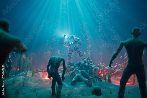 Intrepid Astronaut s Underwater Journey Among Ancient Statues