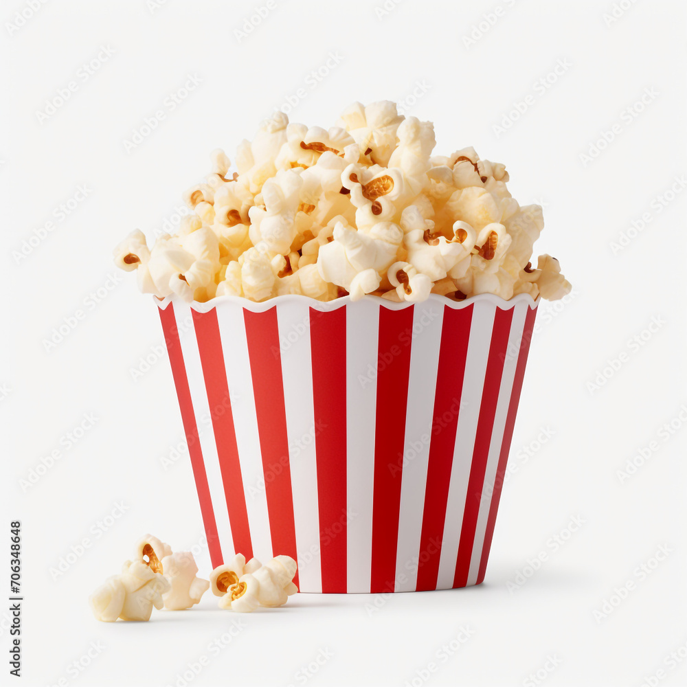 photography of popcorn on a bucket isolated on a transparent background created with Generative Ai photography of popcorn on a bucket isolated on a transparent background created with Generative Ai